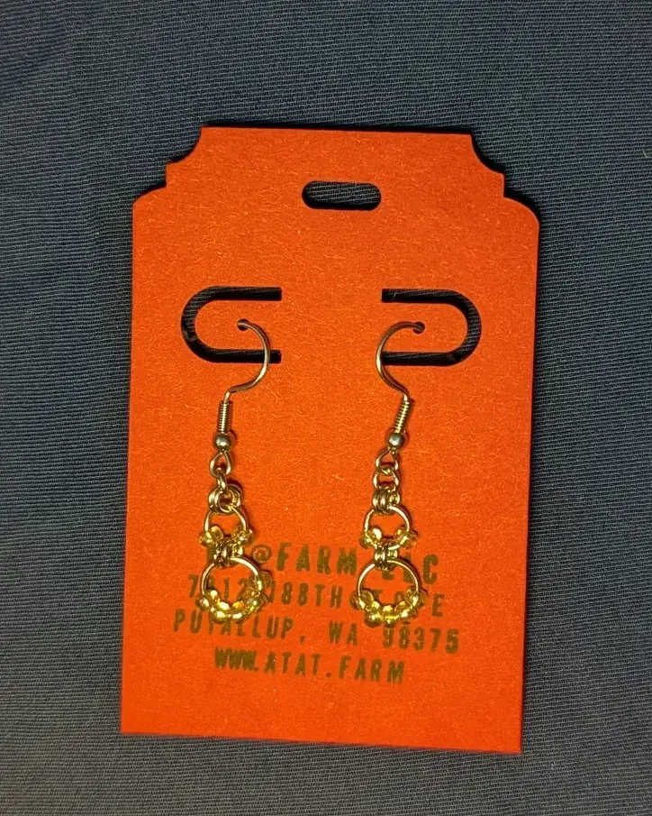 Yellow Bead Chainmail Earrings